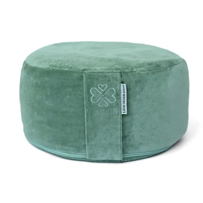 Meditatiekussen rond velvet - Love Generation - sea green