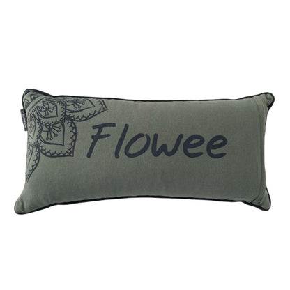 Spijkermat kussen - Flowee - groen / grijs