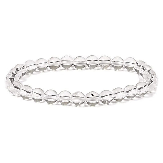 Edelsteen armband bergkristal 6mm - Mindfulshop - wit