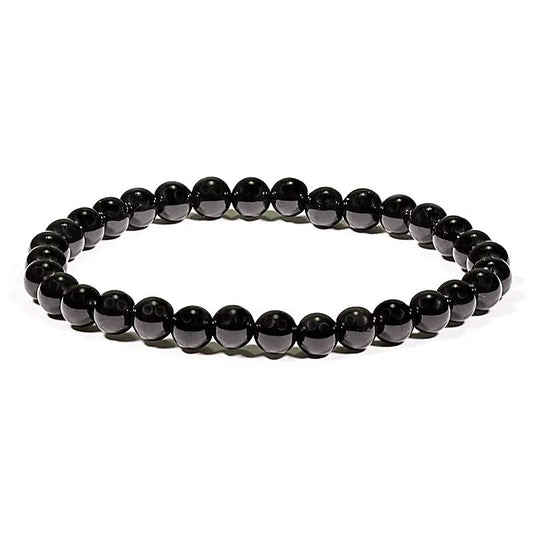 Edelsteen armband zwarte toermalijn 5mm - Mindfulshop - zwart