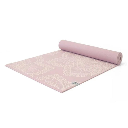 Yogamat Lotus print extra dik 6 mm - Love Generation - roze