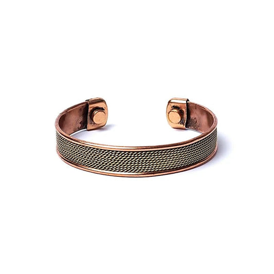 Koperen armband magnetisch touwmotief