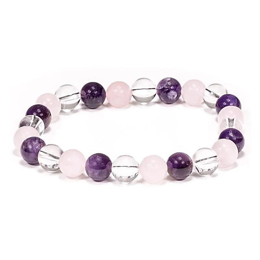 Edelsteen armband gouden driehoek mix 4mm - Mindfulshop - multicolor