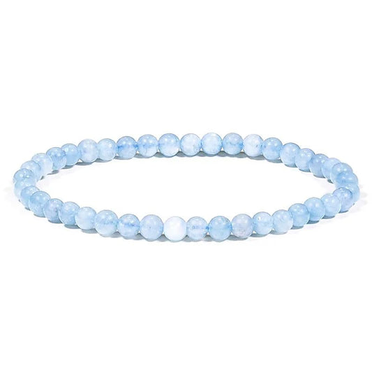 Edelsteen armband aquamarijn 4mm - Mindfulshop - blauw