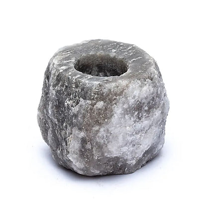 Waxinelichthouder zoutkristal grijs (800-1200 gr) - mindfulshop - grijs