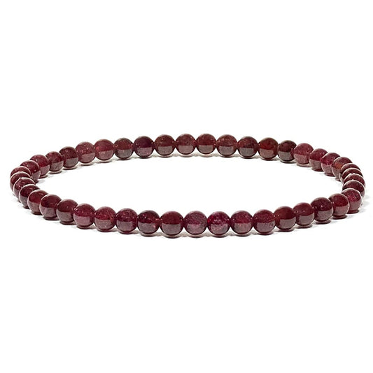 Edelsteen armband granaat 4mm - Mindfulshop - bordeaux
