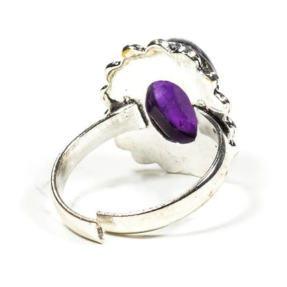 Ring edelsteen amethist verstelbaar - Mindfulshop - zilver