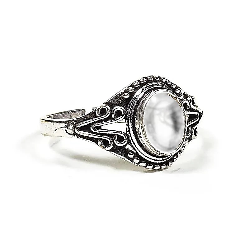 Ring edelsteen bergkristal verstelbaar - Mindfulshop - zilver