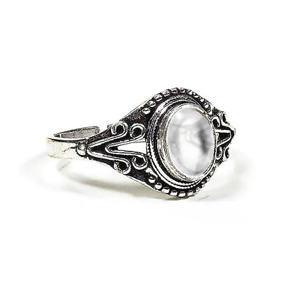 Ring edelsteen bergkristal verstelbaar - Mindfulshop - zilver