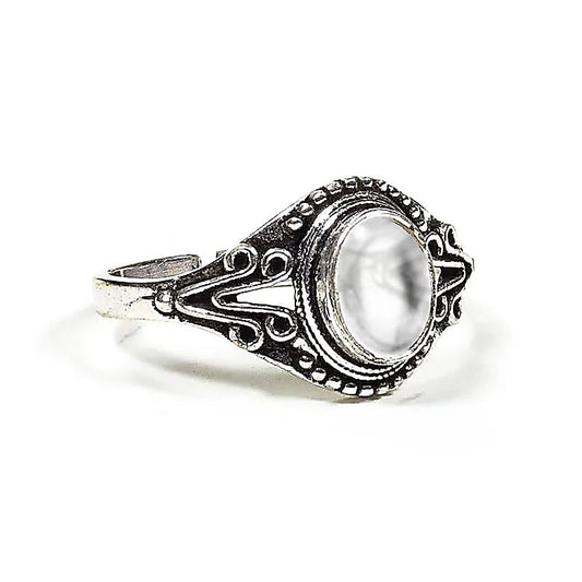 Ring edelsteen bergkristal verstelbaar - Mindfulshop - zilver
