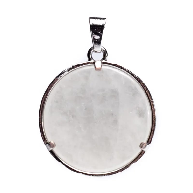 Edelsteen hanger voor ketting bloem des levens met bergkristal - Mindfulshop - zilver
