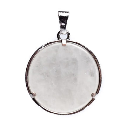 Edelsteen hanger voor ketting bloem des levens met bergkristal - Mindfulshop - zilver