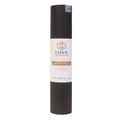 Yogamat Sacred print extra dik 6 mm - Love Generation - zwart / goud
