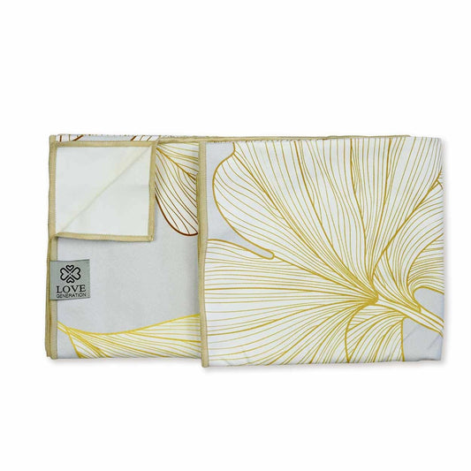 Yoga handdoek tweezijdig - Love Generation - golden flowers