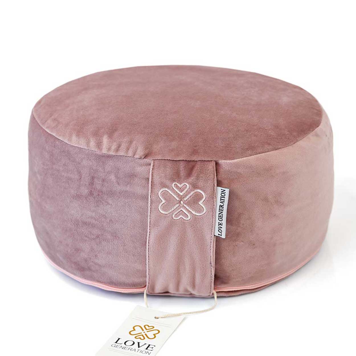 Meditatiekussen rond velvet - Love Generation - pale pink