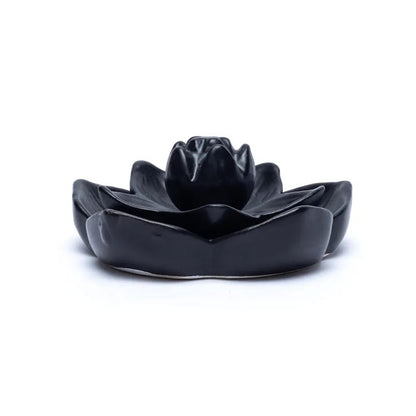 Backflow wierookhouder waterval lotusbloem - Mindfulshop - zwart