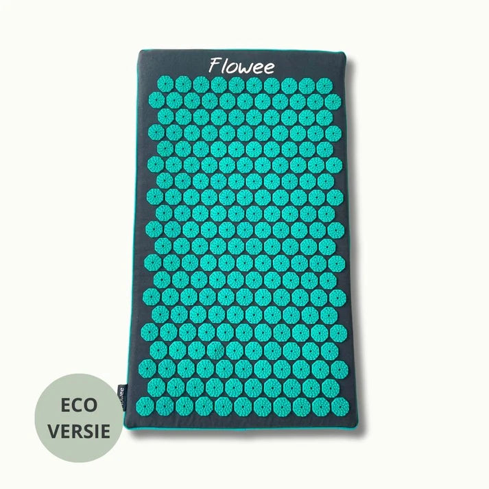 Spijkermat Eco - Flowee - grijs / zeegroen - The Mindfulshop