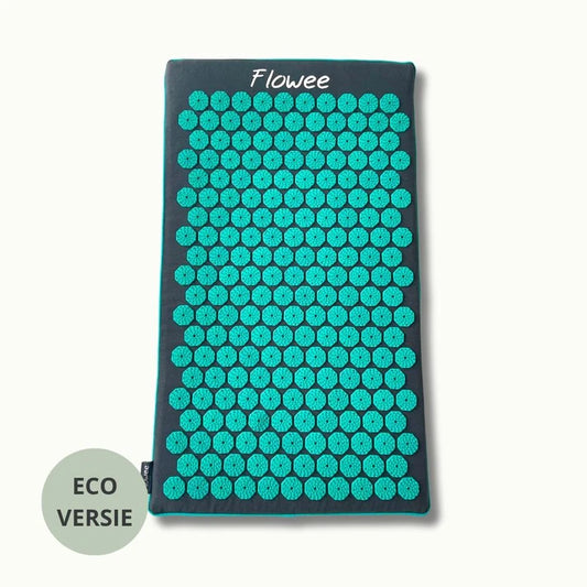 Spijkermat Eco - Flowee - grijs / zeegroen - The Mindfulshop