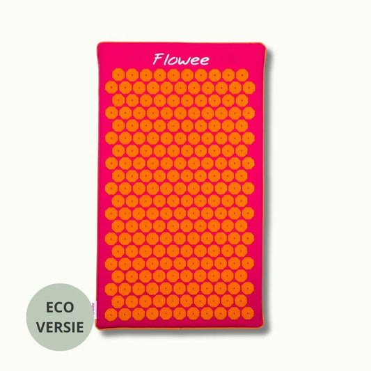 Spijkermat Eco - Flowee - fuchsia / oranje - The Mindfulshop