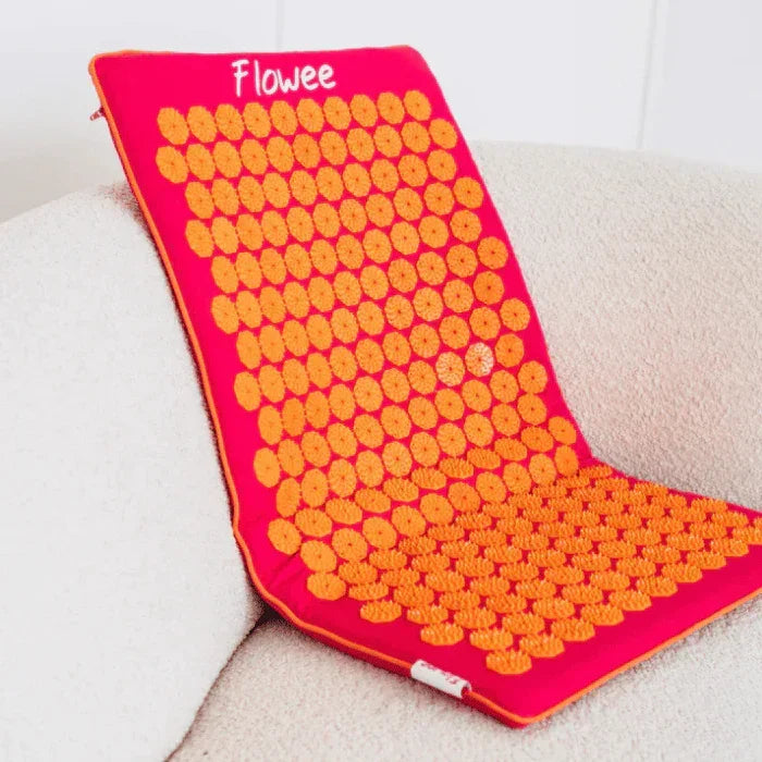 Spijkermat Eco - Flowee - fuchsia / oranje - The Mindfulshop