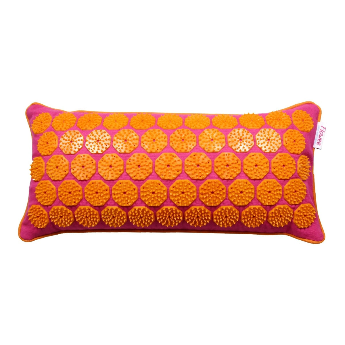 Spijkermat kussen - Flowee - fuchsia / oranje