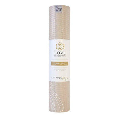 Yogamat Mystical print extra dik 6 mm - Love Generation - zand