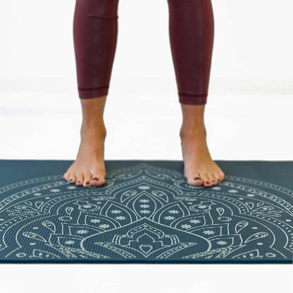 Yogamat Mystical print extra dik 6 mm - Love Generation - donkerblauw