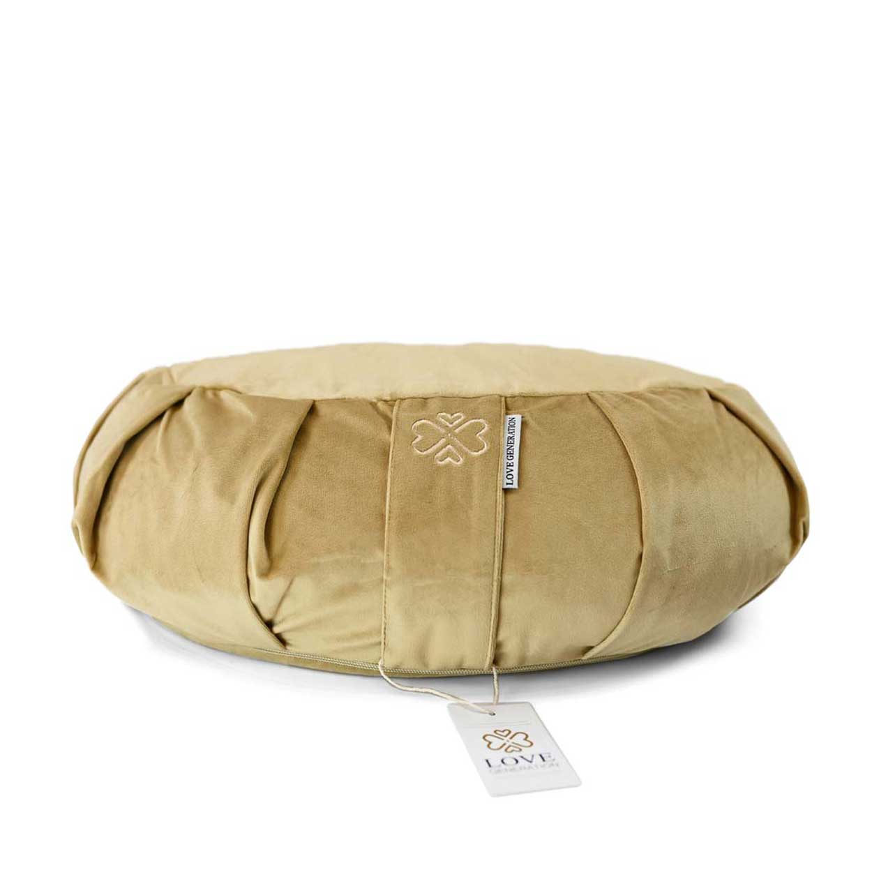Meditatiekussen halve maan velvet - Love Generation - glamorous gold