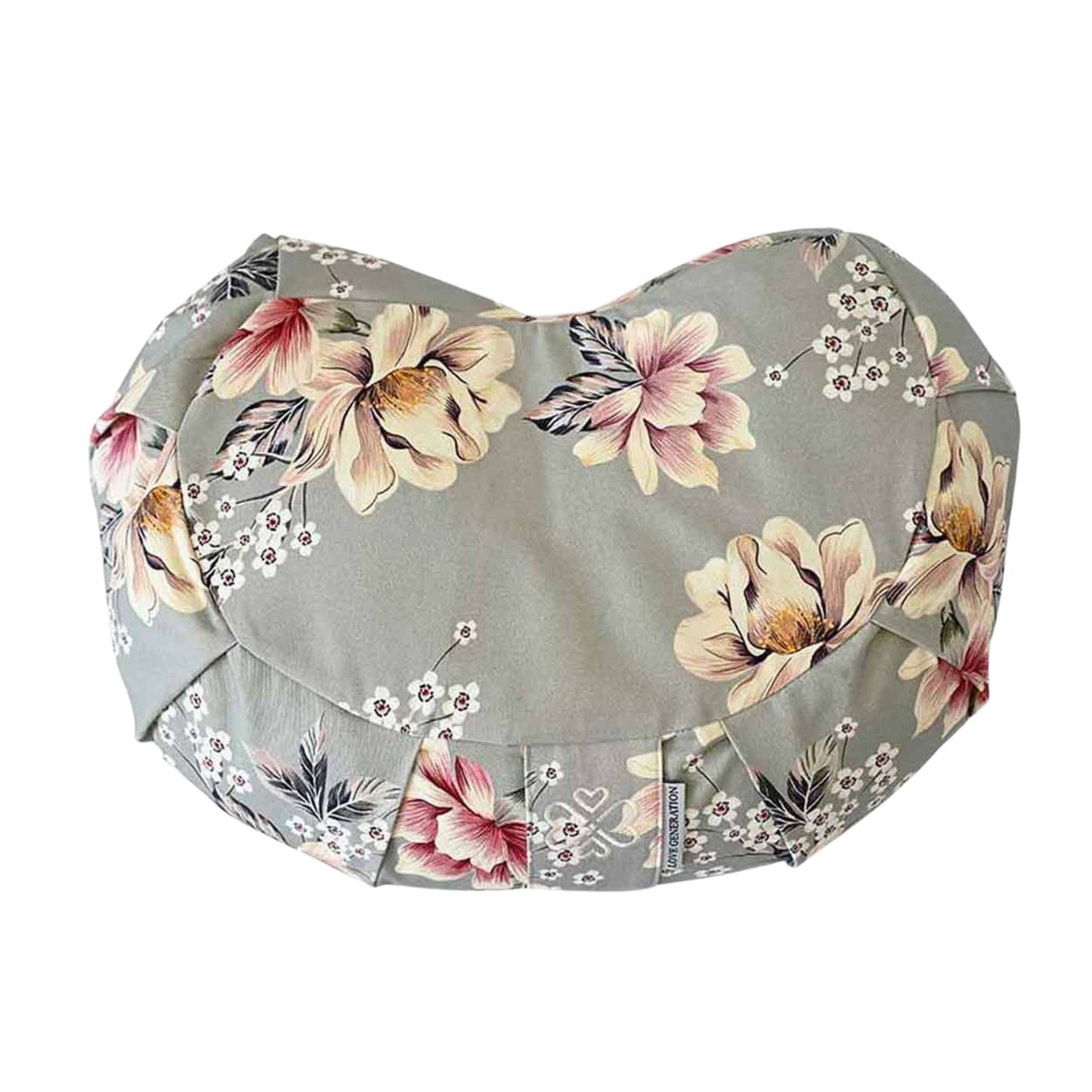 Meditatiekussen halve maan print - Love Generation - vintage flowers