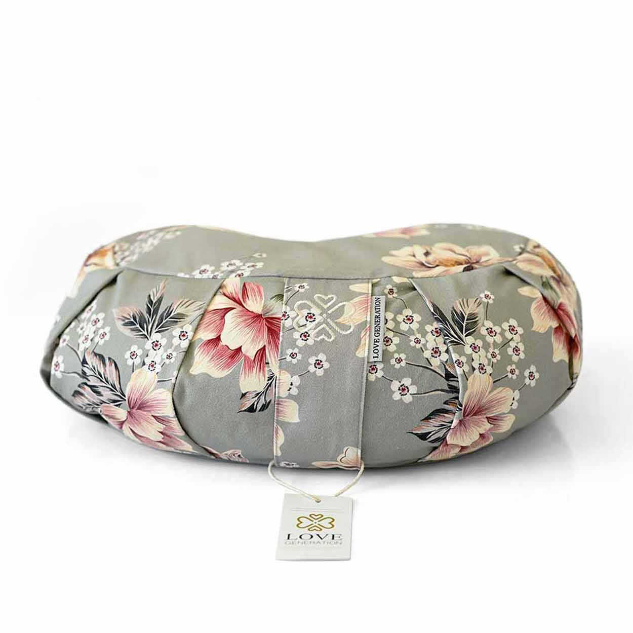 Meditatiekussen halve maan print - Love Generation - vintage flowers