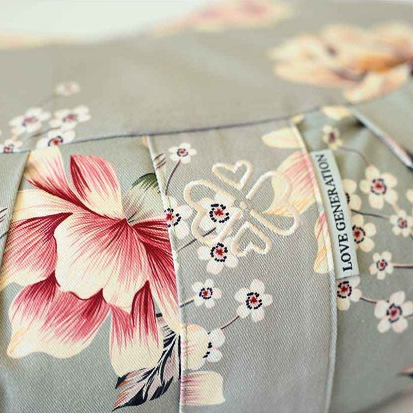 Meditatiekussen halve maan print - Love Generation - vintage flowers