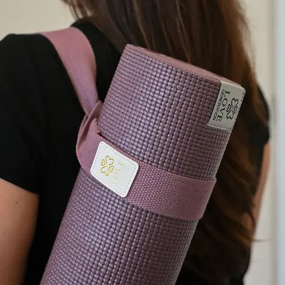 Yogamat draagriem - Love Generation - Aubergine paars - The Mindfulshop