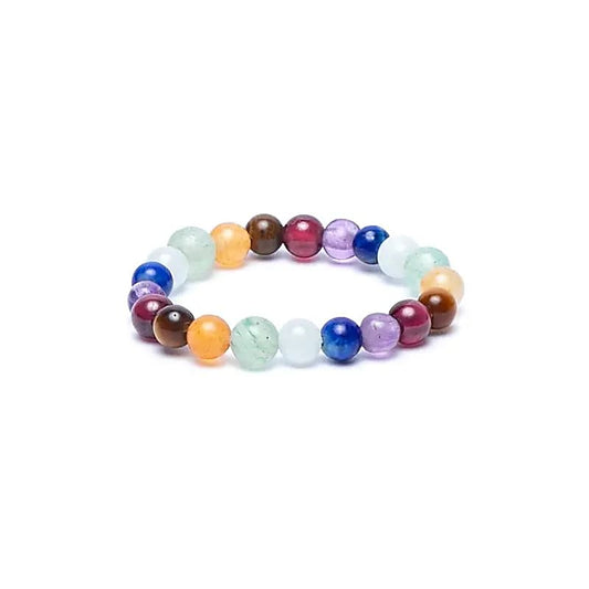 Edelsteen ring elastisch 7 chakra stenen - Mindfulshop - multicolor