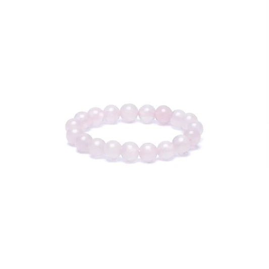 Edelsteen ring elastisch rozenkwarts - Mindfulshop - roze
