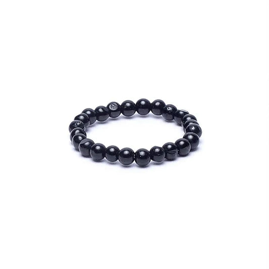 Edelsteen ring elastisch zwarte toermalijn - Mindfulshop - zwart