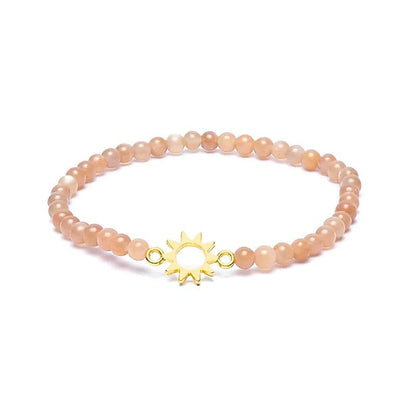Edelsteen armband zonnesteen met zon - Mindfulshop - roze