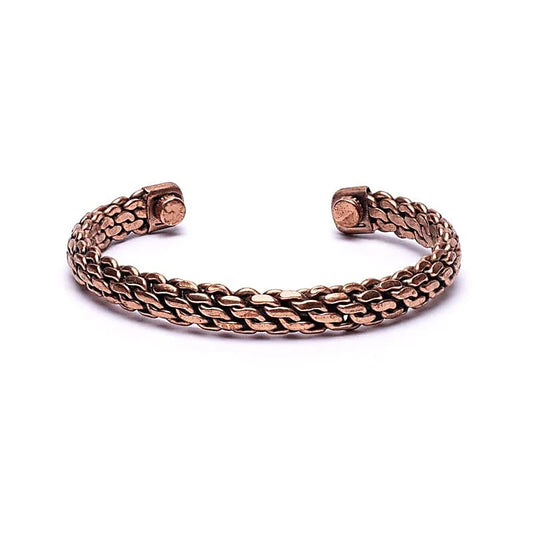 Koperen armband magnetisch gevlochten