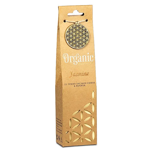 Wierookkegels jasmijn + houder - Organic Goodness 