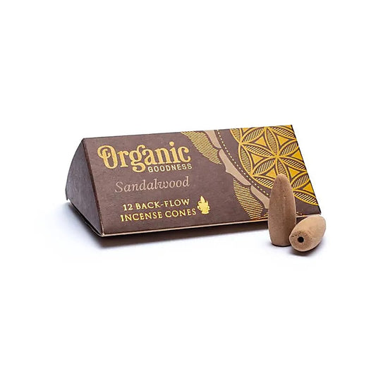 Backflow wierookkegels sandelhout natuurlijk - Organic Goodness 