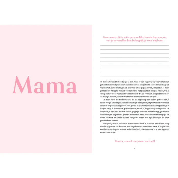 Mama, ik wil graag alles over je weten - invulboek - The Mindfulshop