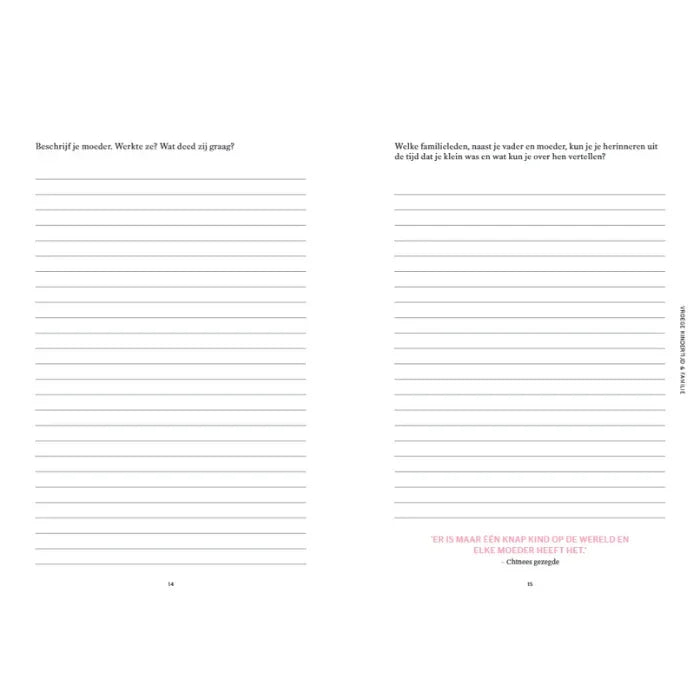 Mama, ik wil graag alles over je weten - invulboek - The Mindfulshop