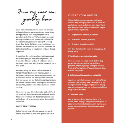 Pagina uit mindful journal met positieve mindset oefeningen en dagelijkse reflectie tips voor rust en zelfzorg