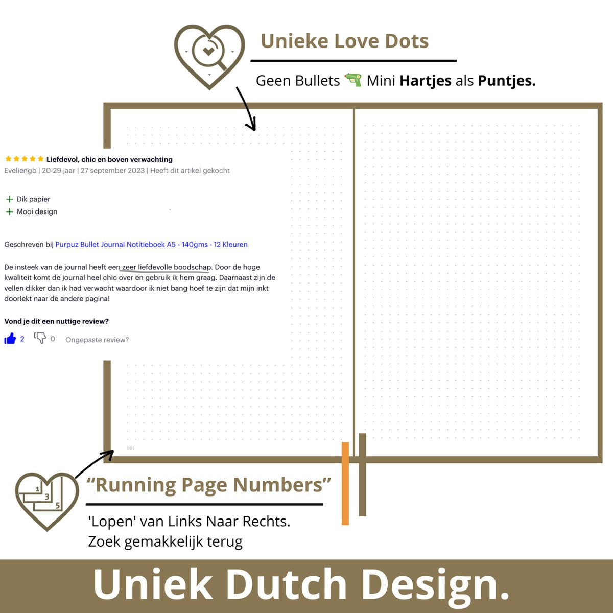 Purpuz Love yournal - golden succes