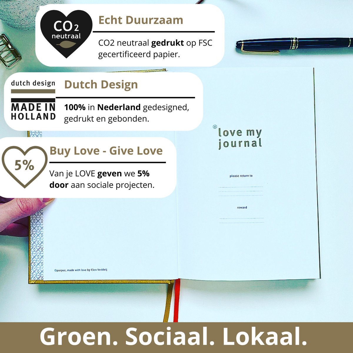Purpuz Love yournal - golden succes