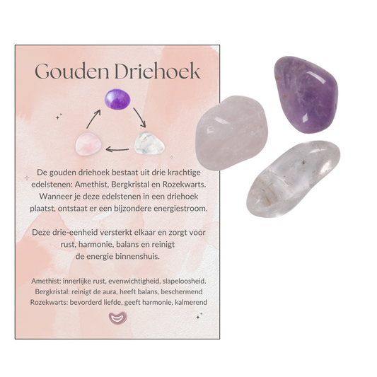Edelstenen set gouden driehoek groot - DOA