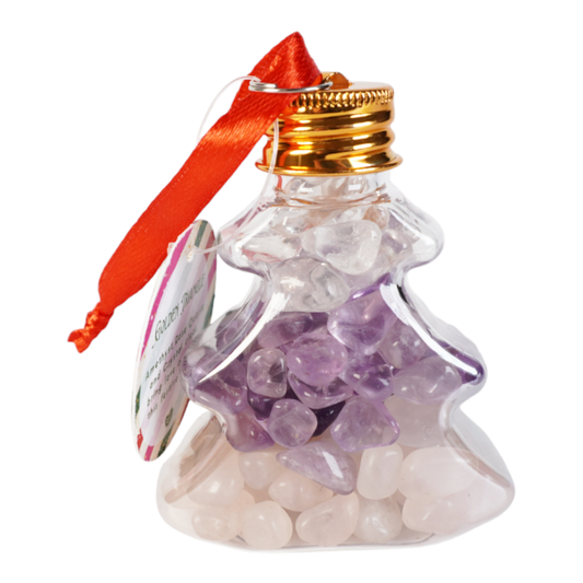 Kerstbal met gouden driehoek edelstenen - DOA