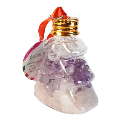 Kerstbal met gouden driehoek edelstenen - DOA - The Mindfulshop