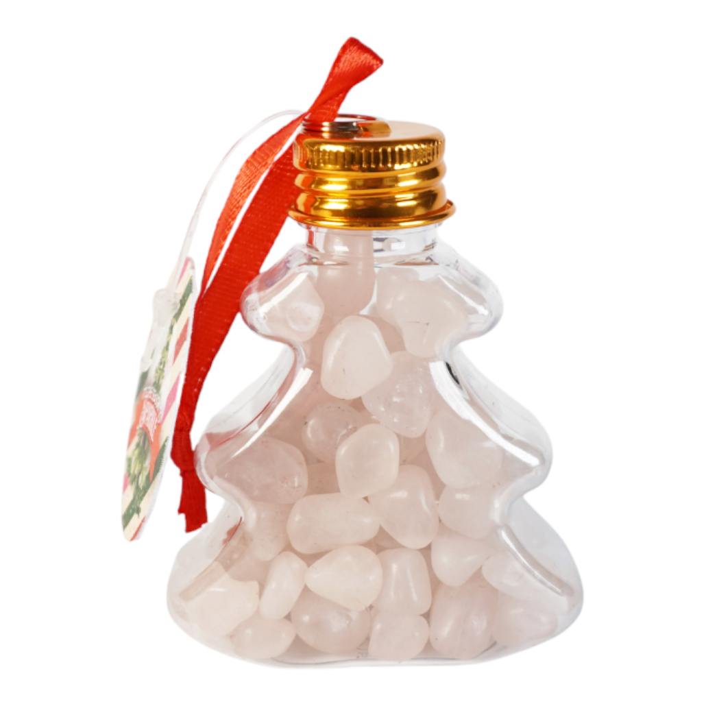 Kerstbal met roze kwarts edelstenen - DOA