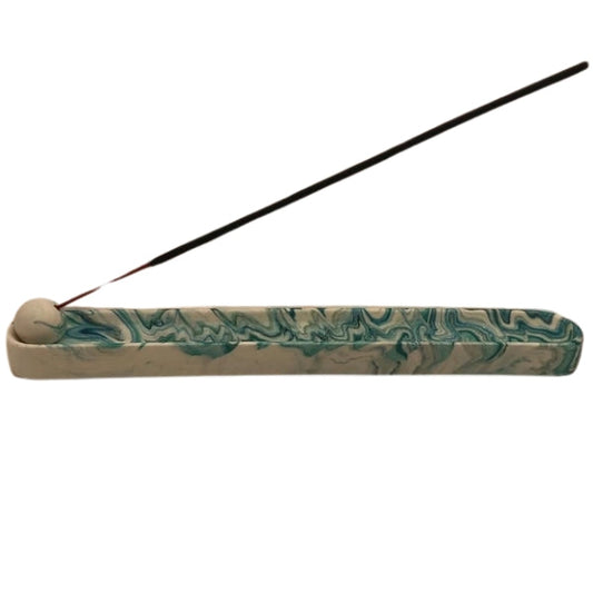 Wierookhouder handgemaakt jesmonite - green marble