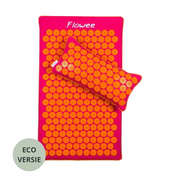 Flowee ECO spijkermat set - fuchsia / oranje